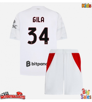 AC Milan Mario Gila #34 Replica Away Stadium Kit for Kids 2026-27 Short Sleeve (+ pants)